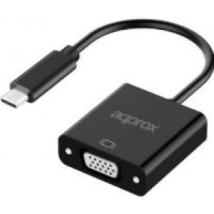 Adaptador Approx USB-C/M a VGA/H 13cm Negro (APPC50)