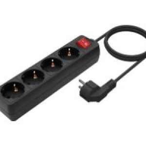 Regleta AISENS 4xSchuko Interruptor Negra (A154-0650)