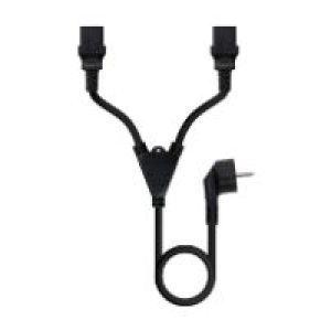 Nanocable Schuko/M a 2xC13/H 1.8m Negro (10.22.0100)