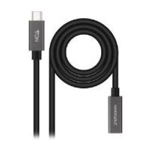 Nanocable USB-C/M a USB-C/H 1m Negro (10.01.4401)