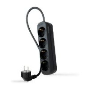 Regleta Nanocable 4xSchuko 1.4m Negra(10.37.0004-NS-BK)