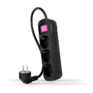Regleta Nanocable 3xSchuko Interruptor (10.38.0003-BK)
