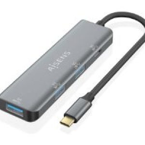 Hub AISENS USB-C a 3xUSB-A 1xUSB-C 15cm Gris(A109-0762)