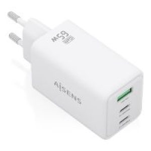 Cargador AISENS 65W 2xUSB-C 1xUSB-A (ASCH-65W3P072-W)