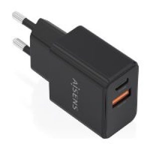 Cargador AISENS GaN 20W 1USB-C 1USB-A Negro (A110-1026)