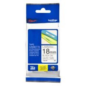 Cinta BROTHER 18mm 8m Negro sobre Blanco (TZe-241)