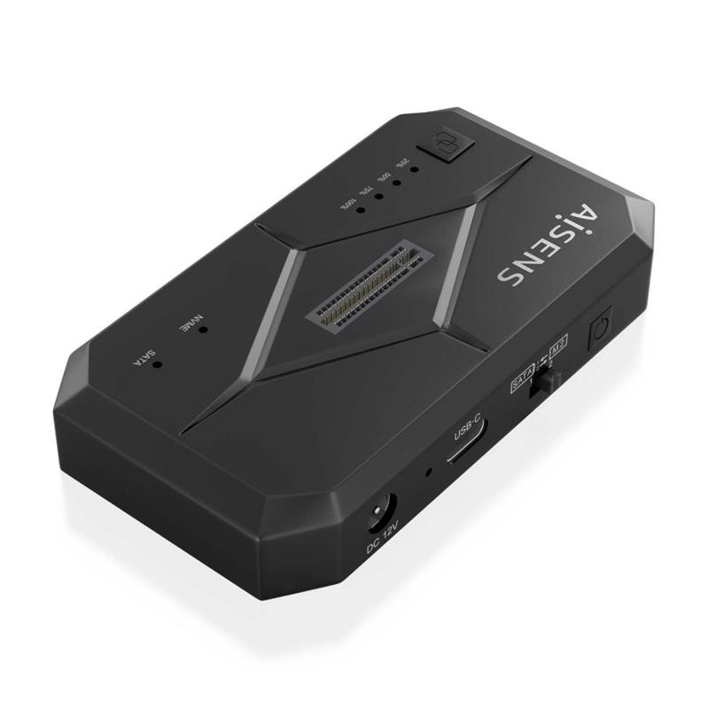 DOCK STATION CLONE AISENS 3.5/2.5 SATA M2 NVME USB 3.0 BLACK - Imagen 2
