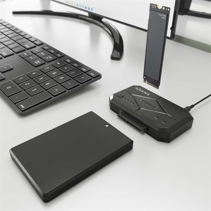 DOCK STATION CLONE AISENS 3.5/2.5 SATA M2 NVME USB 3.0 BLACK - Imagen 4