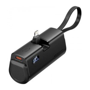 POWERBANK VENTION 4800MAH USB-C + LIGHTNING PLEGABLE 22.5W BLACK