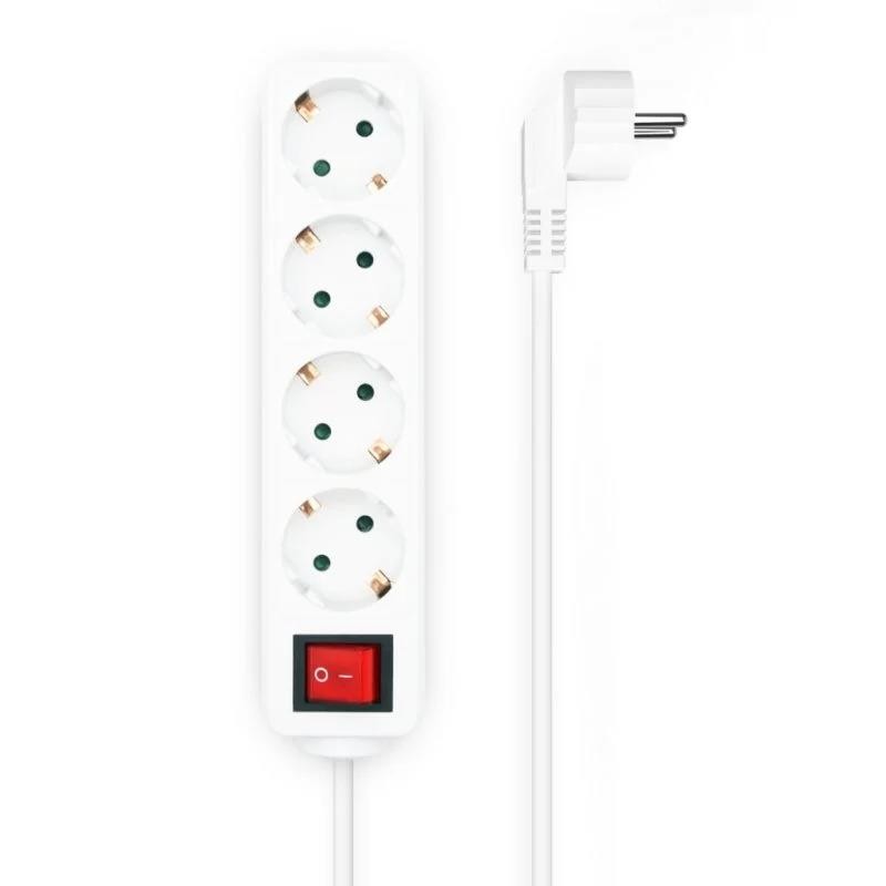 REGLETA AISENS 4 SCHUKOS PROTECCION INTERRUPTOR 1,4M WHITE - Imagen 2