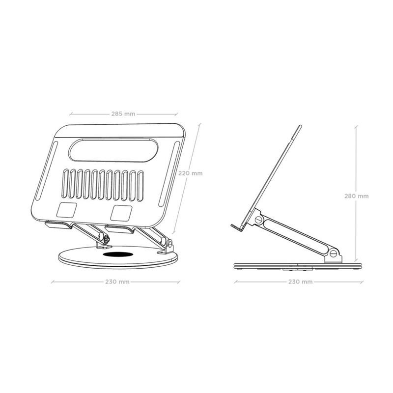 SOPORTE AISENS SOBREMESA TABLET/NOTEBOOK ERGONOMICO 360º 10-17 SILVER - Imagen 4