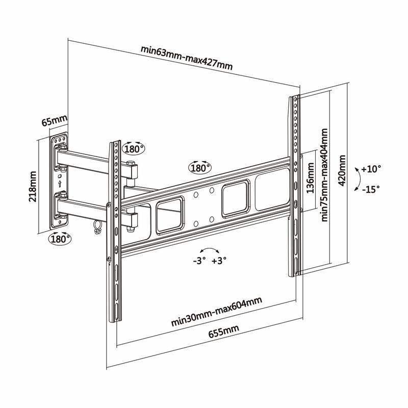 SOPORTE PARED TV MONITOR AISENS 37-70 35KG BLACK - Imagen 4