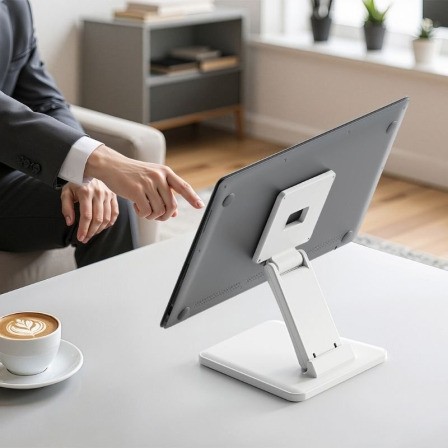 SOPORTE SOBREMESA AISENS MONITOR/POS 10 - 27 INCLINABLE WHITE - Imagen 2