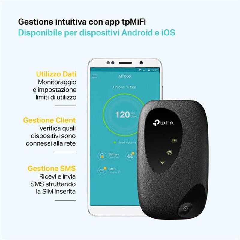 WIRELESS ROUTER PORTABLE TP-LINK MIFI M7010 4G LTE 150MBPS - Imagen 3