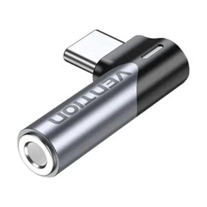 ADAPTADOR AUDIO VENTION USB-C/M – JACK 3.5MM/H ALUMINIO GREY/BLACK