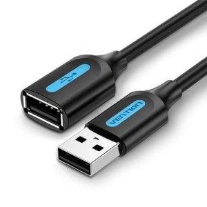CABLE ALARGADOR USB-A 2.0 VENTION TIPO USB-A/M – USB-A/H 480MBPS 1M BLACK