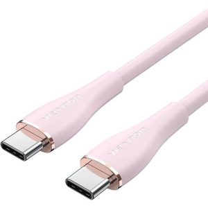 CABLE USB-C VENTION TIPO USB-C/M – USB-C/M 480MBPS 5A 100W 1.5M ROSE