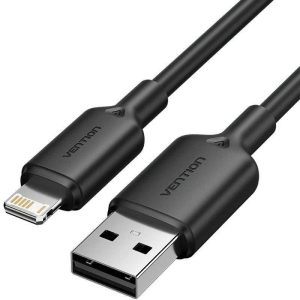 CABLE VENTION USB-A 2.0 – LIGHTNING 2.4A 1M BLACK
