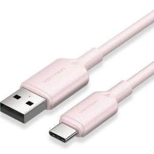 CABLE VENTION USB-A – USB-C 3A 60W 2M TRENZADO ROSE