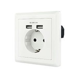 Enchufe Nanocable Pared 2xUSB Blanco (10.35.0010)