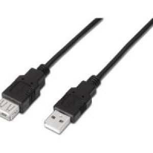 Cable AISENS USB-A/M a USB-A/H 1m Negro (A101-0015)