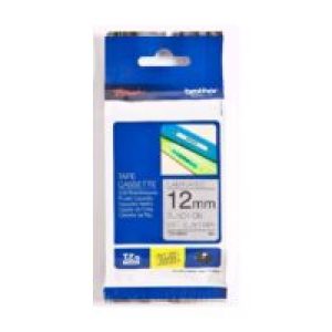 Cinta BROTHER 12mm 8m Negro sobre Plata (TZe-M931)