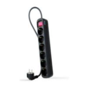 Regleta Nanocable 6xSchuko Interruptor (10.37.0006-BK)