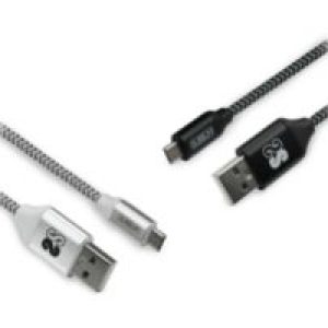 Cable SUBBLIM mUSB a USB Negro/Plata Pack2 (CAB-1MU001)