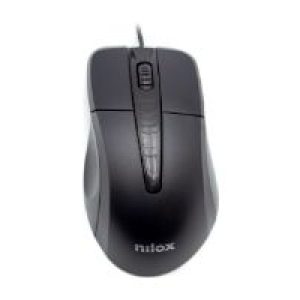 Ratón NILOX Óptico USB-A 1000dpi Negro (MOUSB1001)