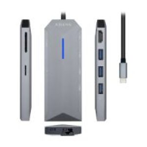 Adaptador AISENS USB-C 8 en 1 15cm Gris (ASUC-8P004-GR)