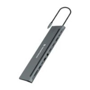 Docking CONCEPTRONIC 12en1 USB-C 18cm Gris (DONN17G)