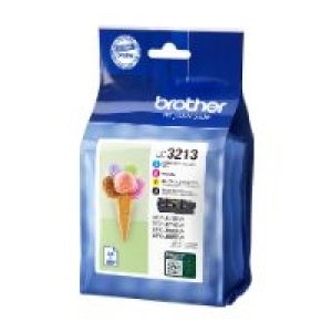 Tinta BROTHER Pack Negro/Tricolor (LC3213VAL)