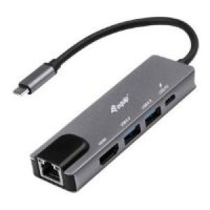 Adaptador EQUIP USB-C 5en1 HDMI RJ45 Gris (EQ133489)