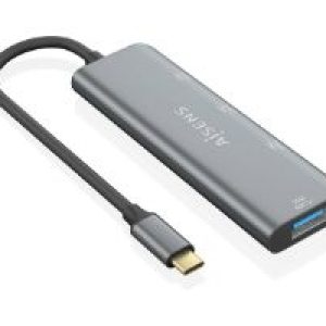 Hub AISENS USB-C a 3xUSB-A 1xUSB-C 15cm Gris(A109-0764)