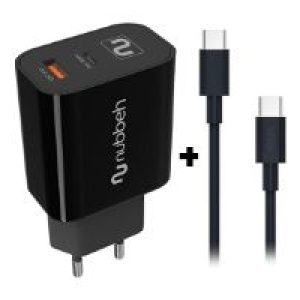Cargador NUBBEH Bhoot 30W + Cable USB-C 18W 1.5m Negro