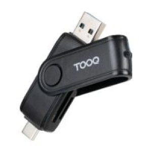 Lector de Tarjetas TooQ USB-A USB-C Negro (TQR-3003B)