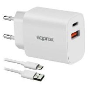 Cargador Pared Approx 20W 1USB-A 1USB-C (APPUSBWALL20W)