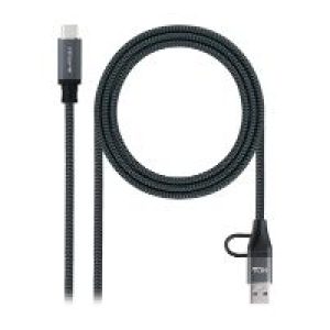 Nanocable USB-C a USB-A+USB-C/M 2m (10.01.4112-COMB)