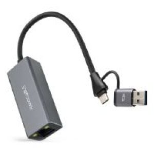 Conversor Nanocable USB-A+USB-C/M a RJ45 (10.03.0411)