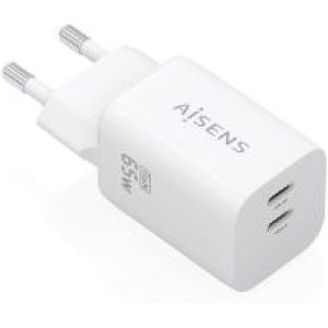 Cargador de Pared AISENS 65W 2xUSB-C Blanco (A110-1029)