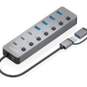 Hub AISENS USB-A a 4xUSB-A/3xUSB-C Gris (ASUC-8P043-GR)