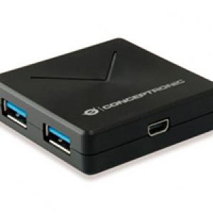 Hub CONCEPTRONIC 4xUSB 3.0 Negro (HUBBIES02B)