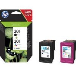 Tinta HP 301 Pack Negro/Tricolor 3ml/3ml (N9J72AE)