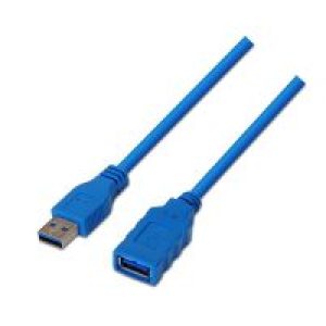Nanocable USB-A/M a USB-A/H 1m Azul (10.01.0901-BL)