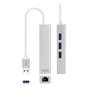 Nanocable 3xUSB 3.0 a RJ45 15cm Plata (10.03.0403)