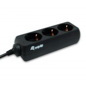 Regleta EQUIP 3xSchuko Cable 1.1m Negra (EQ333280)