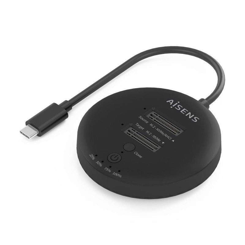 DOCK STATION CLONE AISENS X2 M2 NVME USB-C 3.2 BLACK - Imagen 2