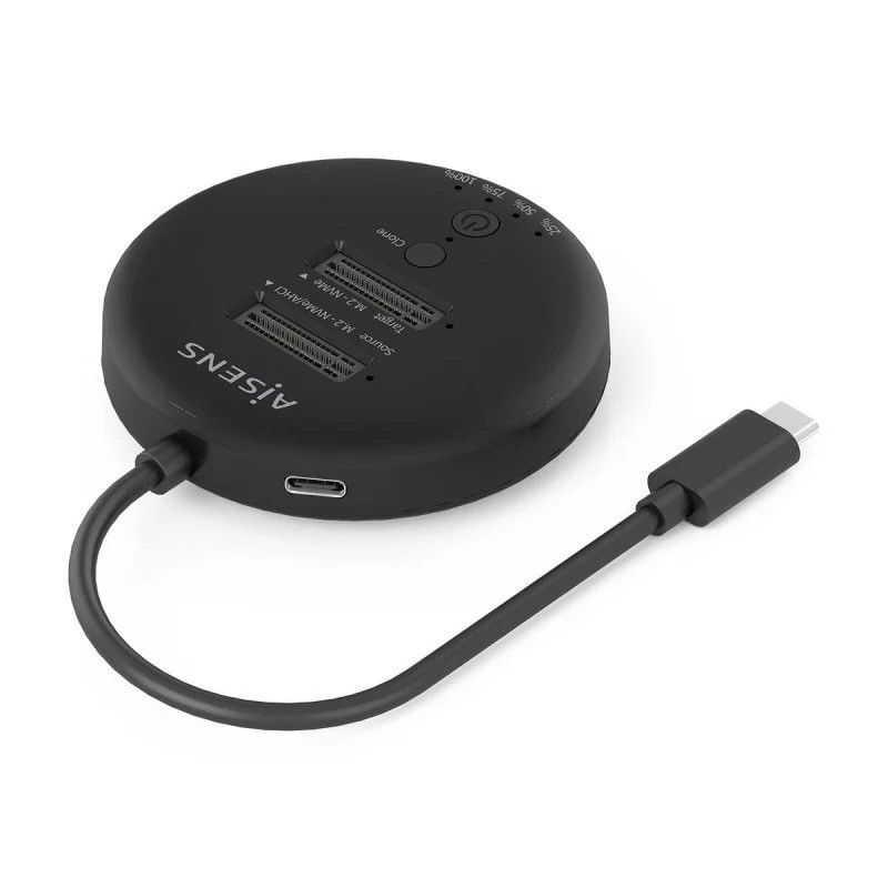 DOCK STATION CLONE AISENS X2 M2 NVME USB-C 3.2 BLACK - Imagen 3