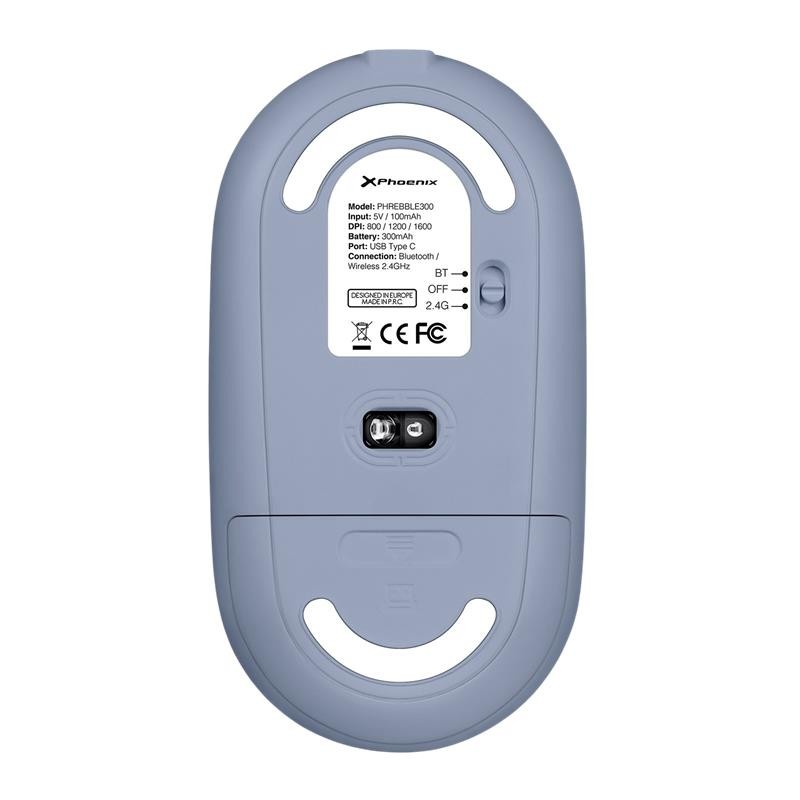 RATON PHOENIX REBBLE SILENT 1600DPI WIRELESS BLUETOOTH RECARGABLE BLUE - Imagen 3