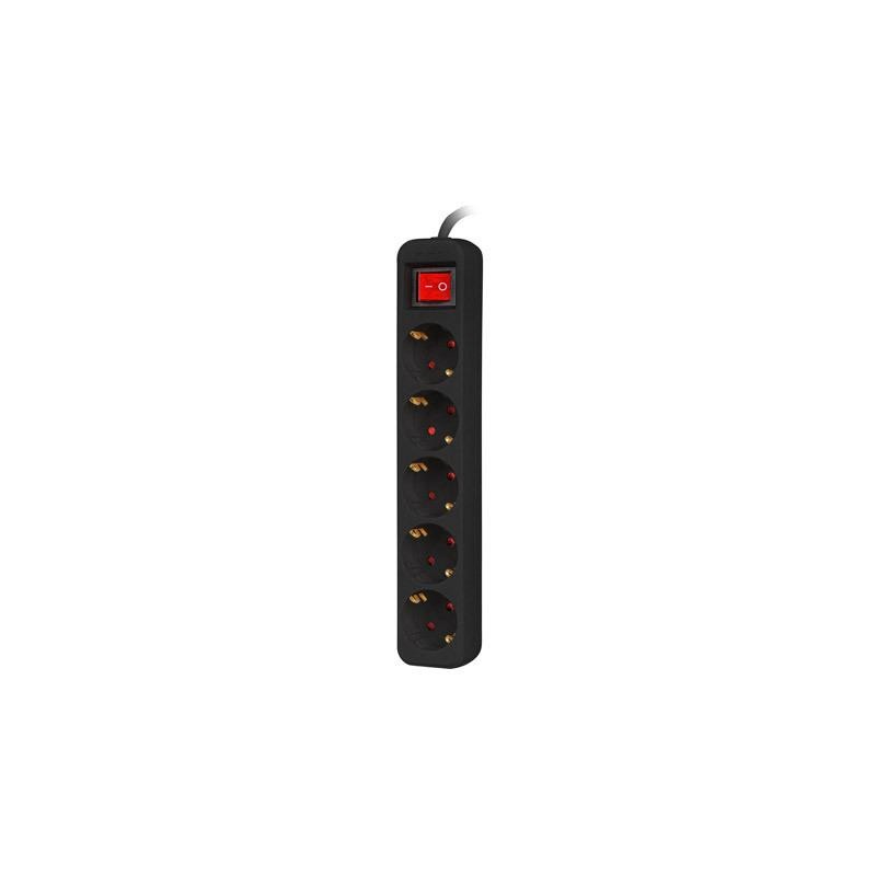REGLETA LANBERG 5 SCHUKOS CON PROTECCION 3M BLACK - Imagen 4